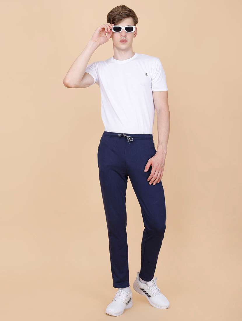 men mid rise side striped ankle length track pant - 21370670 -  Standard Image - 4