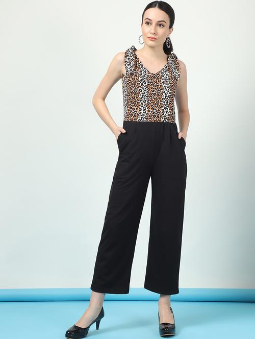 women animal print full length jumpsuit - 21370884 - Standard Image - 0