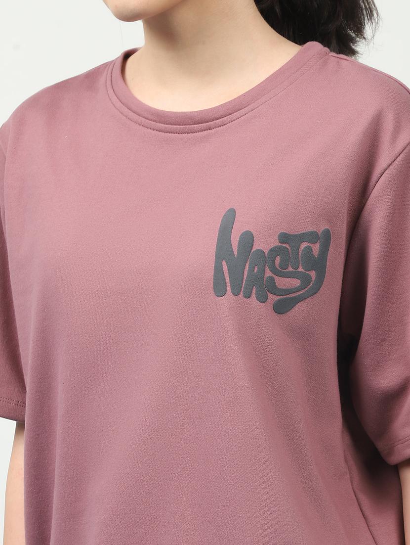 women back print round neck oversized t-shirt - 21370903 - Standard Image - 4