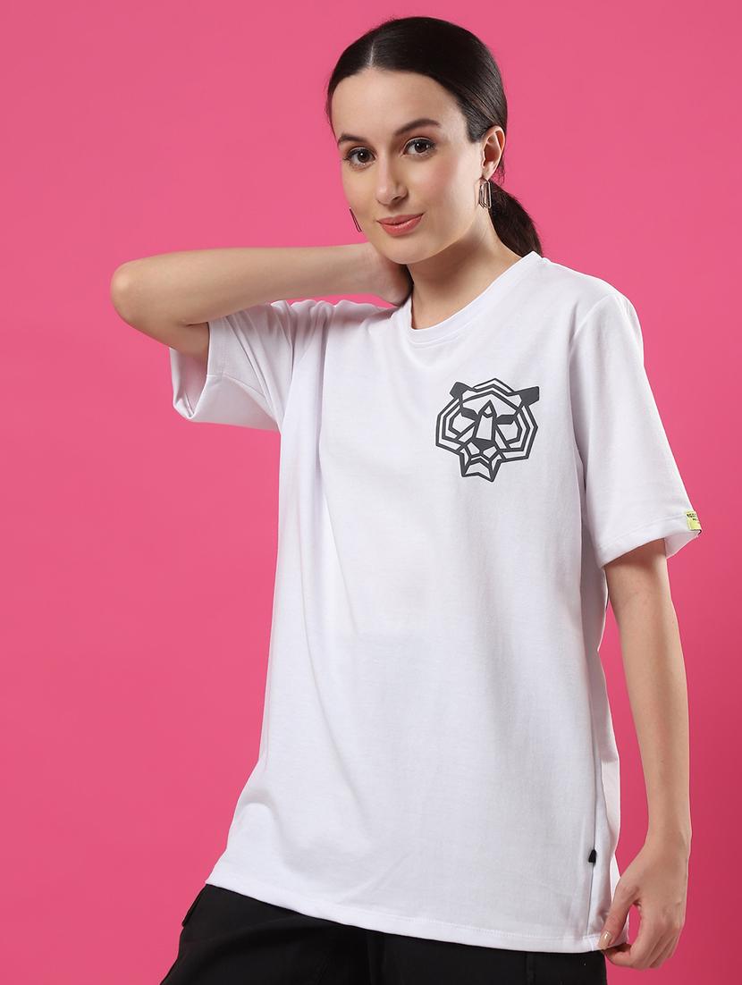 women back print round neck oversized t-shirt - 21370904 - Standard Image - 1