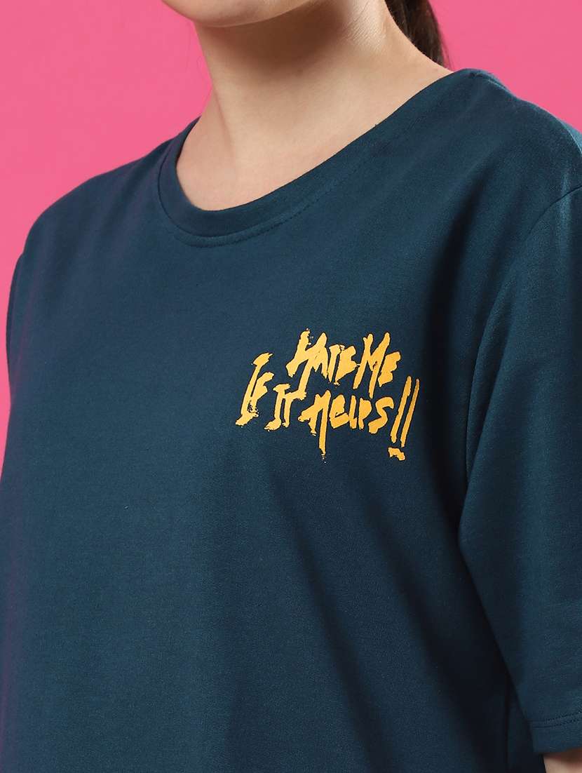 women back print round neck oversized t-shirt - 21370910 -  Standard Image - 4