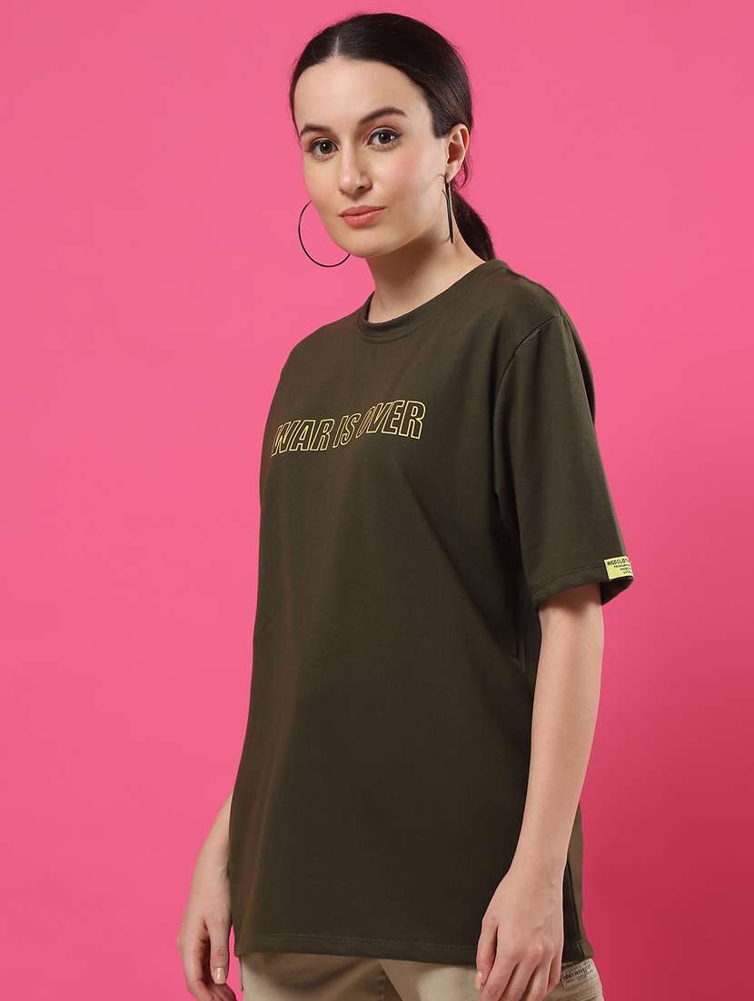women back print round neck oversized t-shirt - 21370915 -  Standard Image - 1