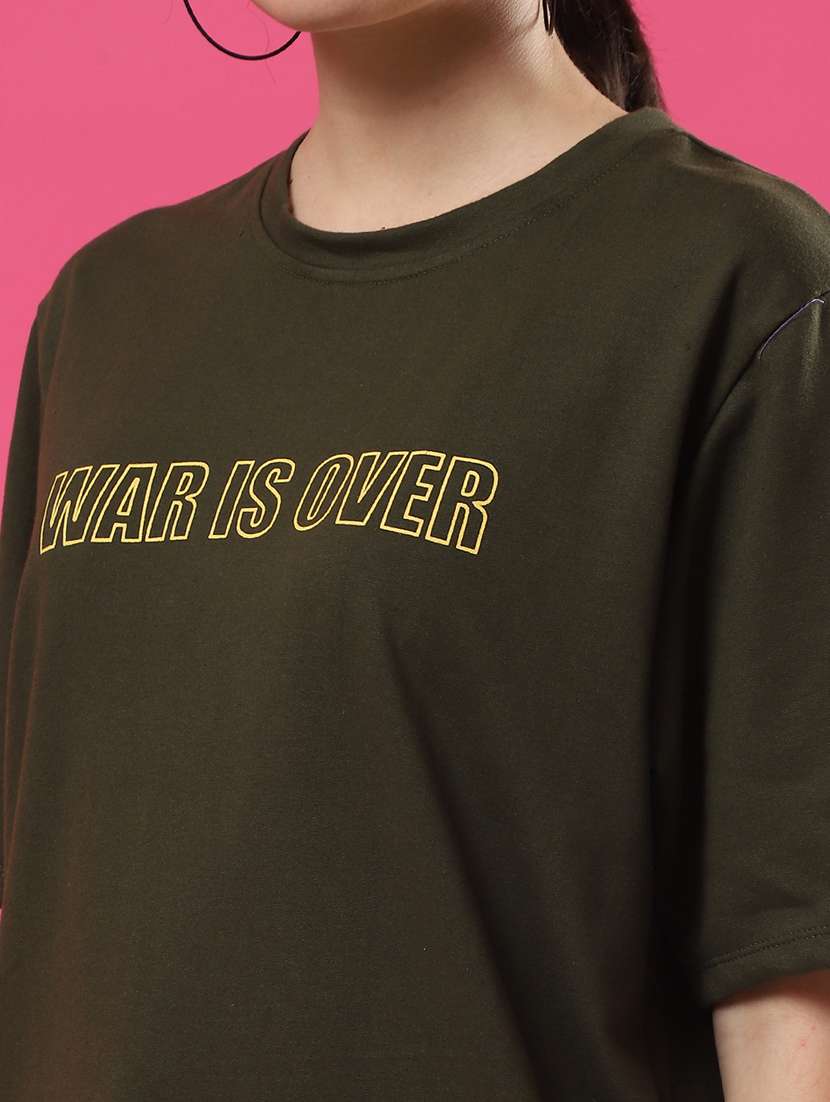 women back print round neck oversized t-shirt - 21370915 -  Standard Image - 4