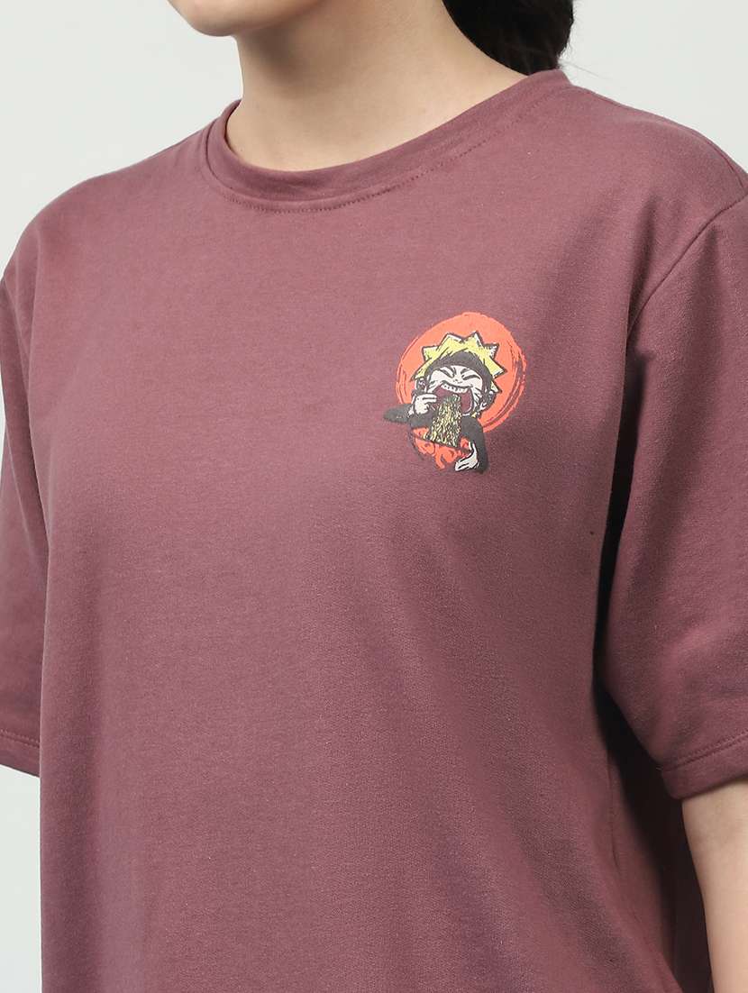 women back print round neck oversized t-shirt - 21370920 -  Standard Image - 4