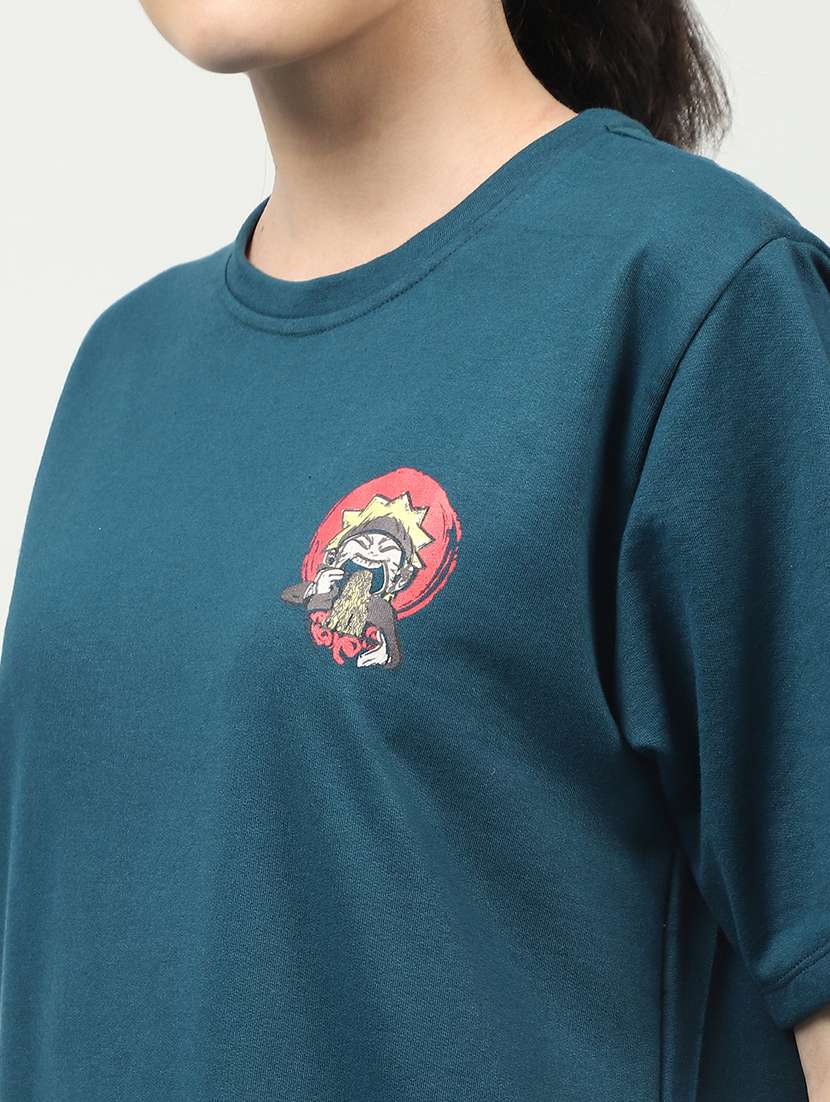 women back print round neck oversized t-shirt - 21370921 -  Standard Image - 4