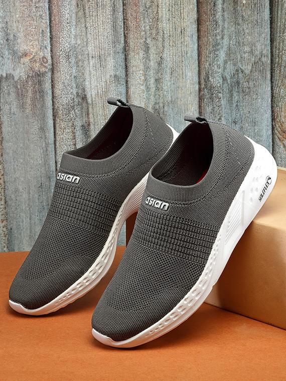 men grey solid sport shoe - 21371403 -  Zoom Image - 0