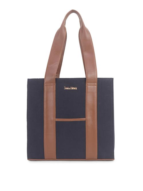 navy blue leatherette (pu) handbag - 21371421 -  Standard Image - 0