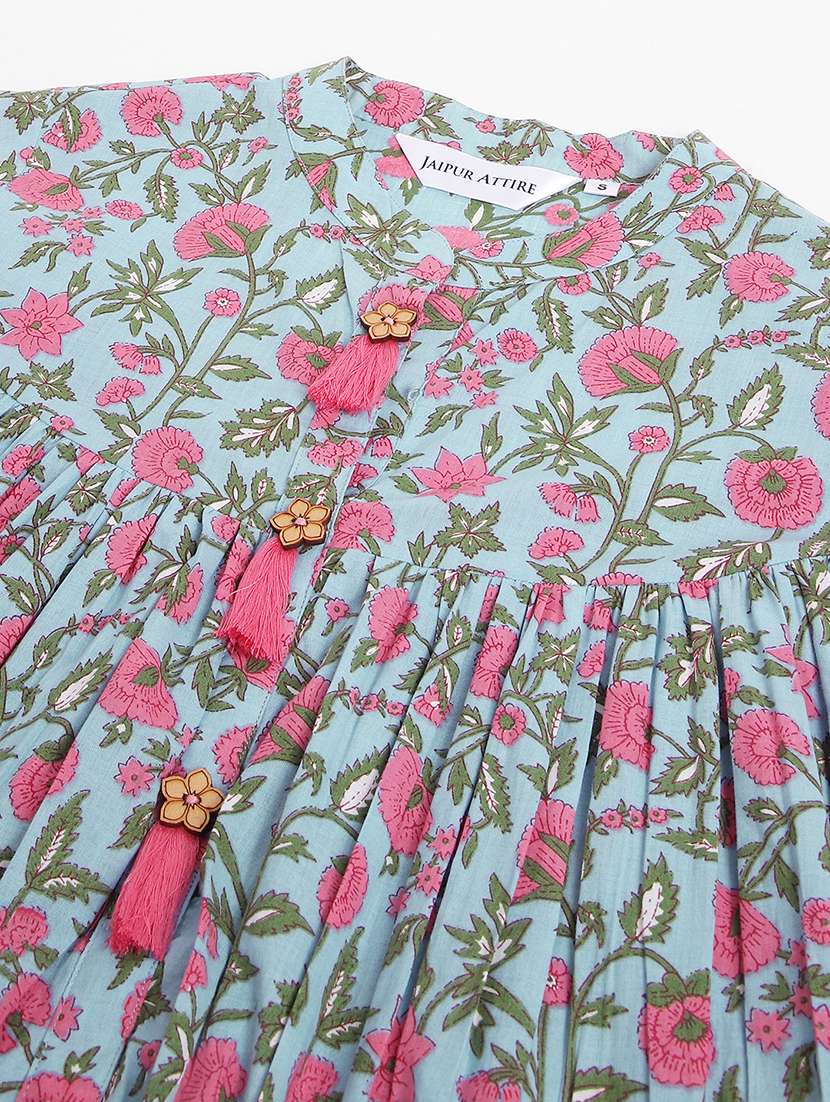 women three quarter sleeve floral printed regular tunic - 21371666 -  Standard Image - 4