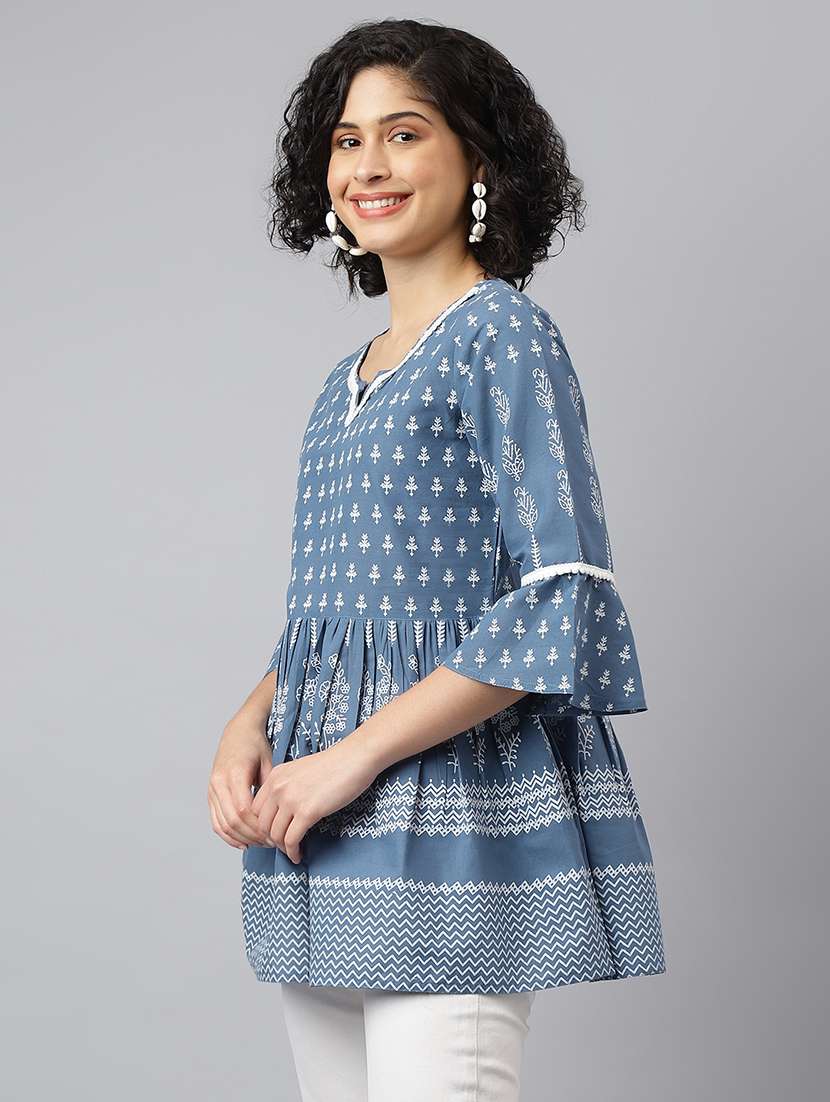 grey cotton regular tunic - 21371671 -  Standard Image - 1