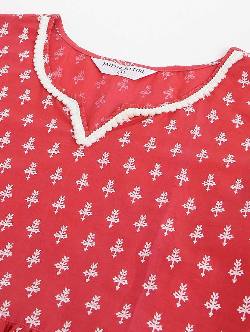women three quarter sleeve floral printed regular tunic - 21371672 - Standard Image - 4