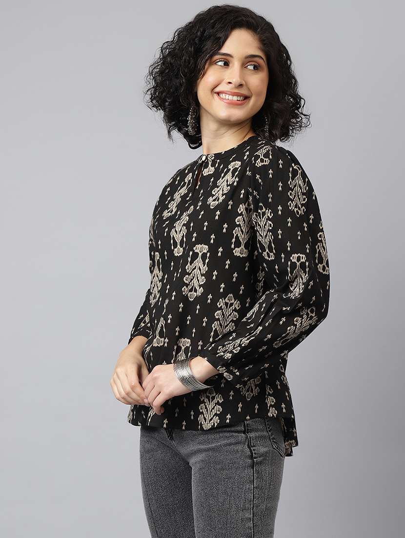 black cotton regular tunic - 21371675 -  Standard Image - 1