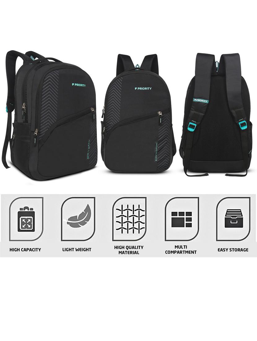 men black solid backpacks - 21371680 - Standard Image - 4