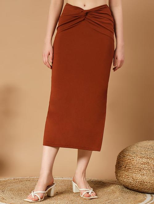 women solid high rise straight skirt - 21371706 - Standard Image - 0