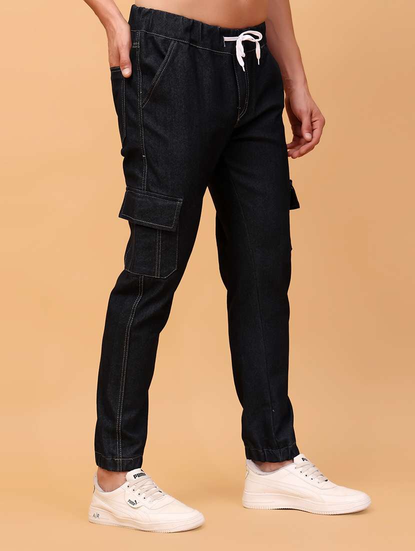 men solid mid rise cargo - 21371711 -  Standard Image - 1