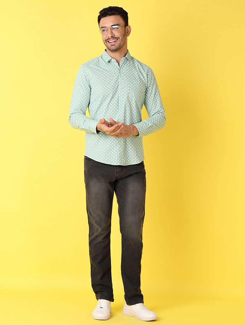 men printed long sleeves casual shirts - 21371938 -  Standard Image - 4