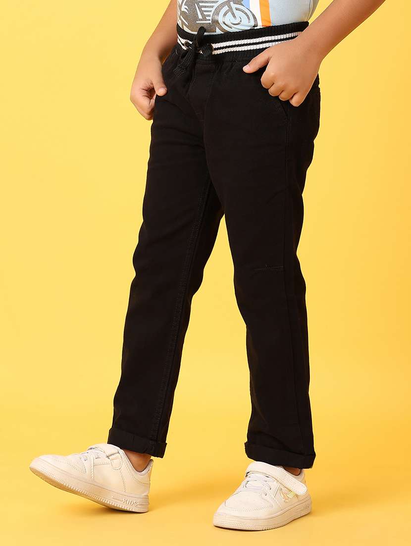 boy black solid cotton jeans - 21371955 -  Standard Image - 1