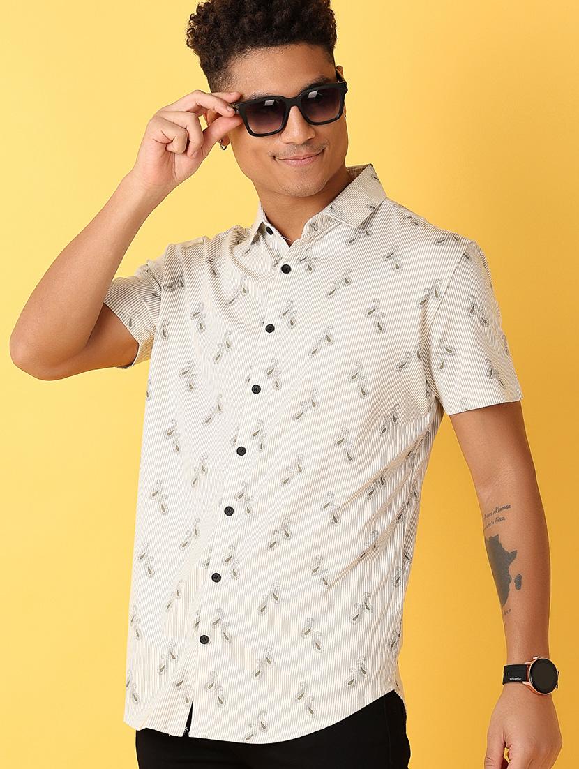 men printed short sleeves casual shirt - 21372027 -  Standard Image - 1
