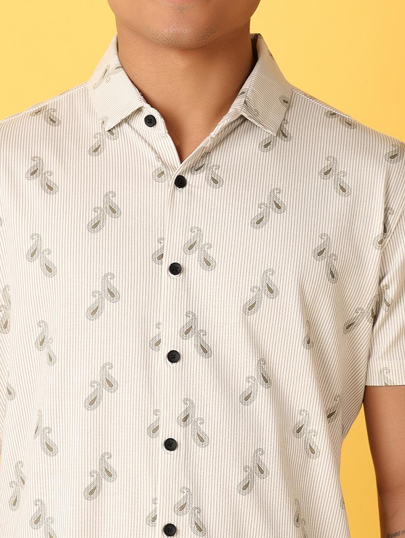 men printed short sleeves casual shirt - 21372027 - Standard Image - 4