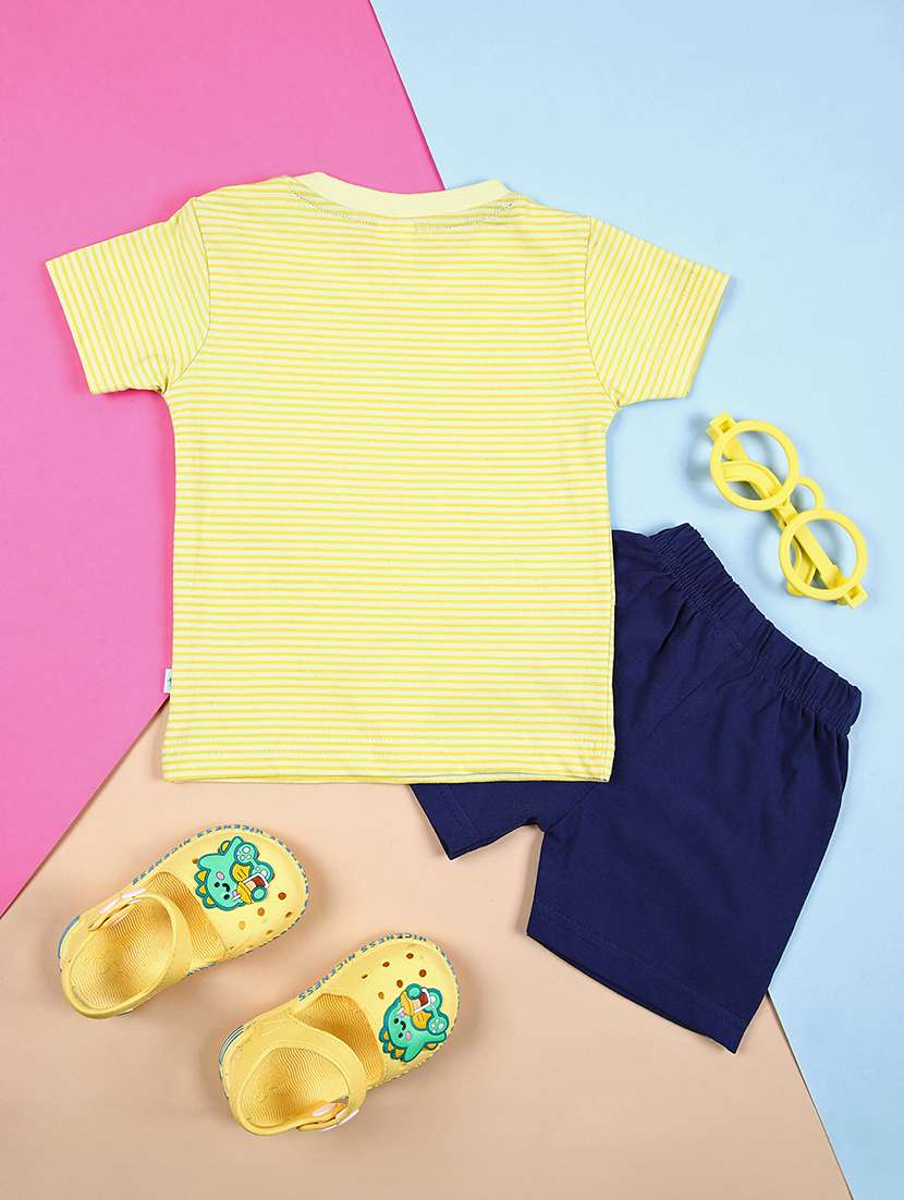 boys yellow graphic printed shorts set - 21372028 -  Standard Image - 1