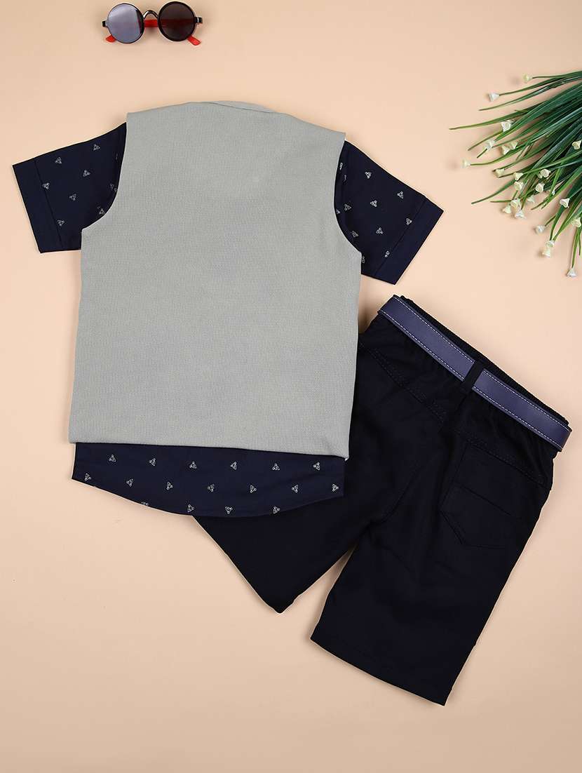 boys printed shirt & shorts set - 21372051 -  Standard Image - 1