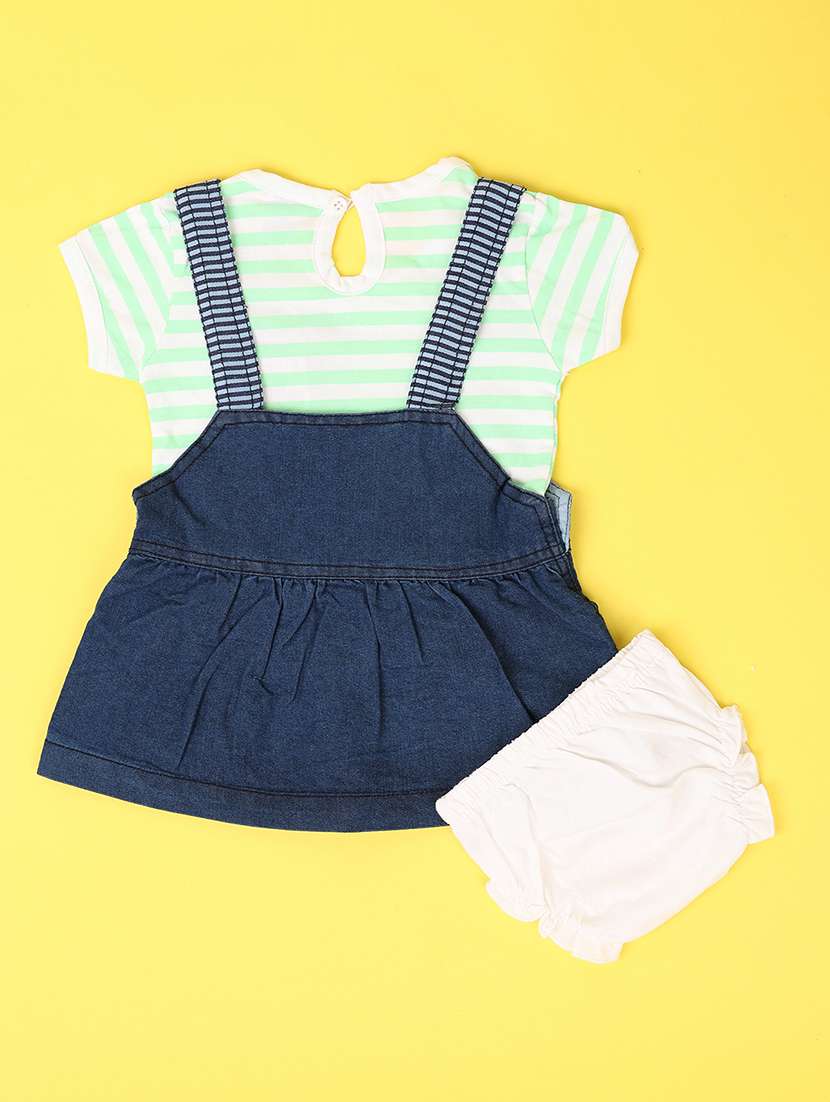 girls green cotton skirt top with bloomer set - 21372201 -  Standard Image - 1