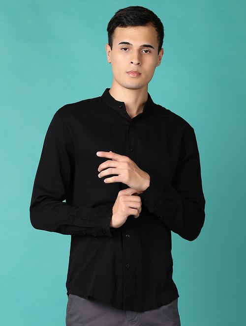 men long sleeves solid casual shirt - 21372213 -  Standard Image - 0
