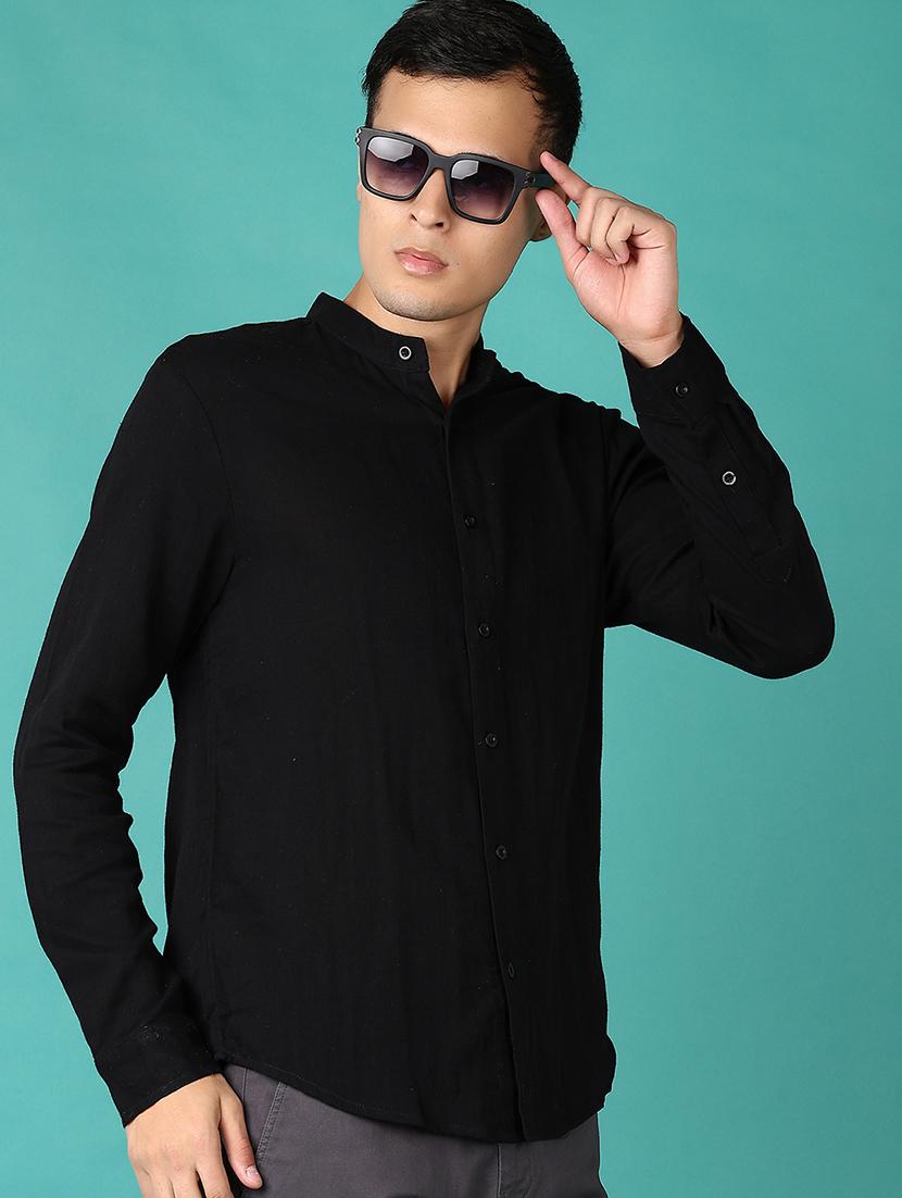 men long sleeves solid casual shirt - 21372213 -  Standard Image - 1