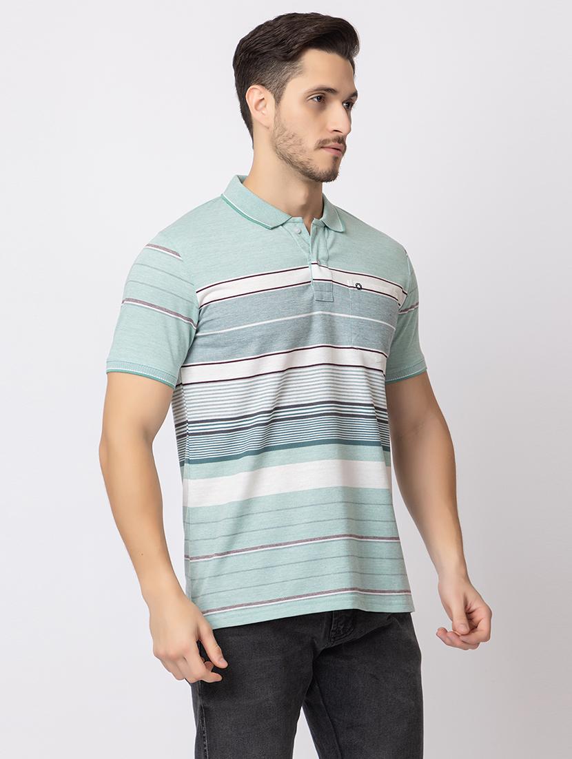 men polo neck stripes t-shirt - 21372314 -  Standard Image - 1