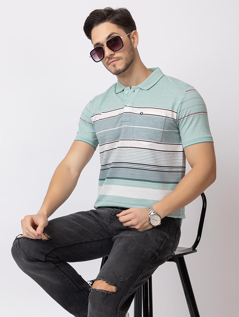 men polo neck stripes t-shirt - 21372314 - Standard Image - 4