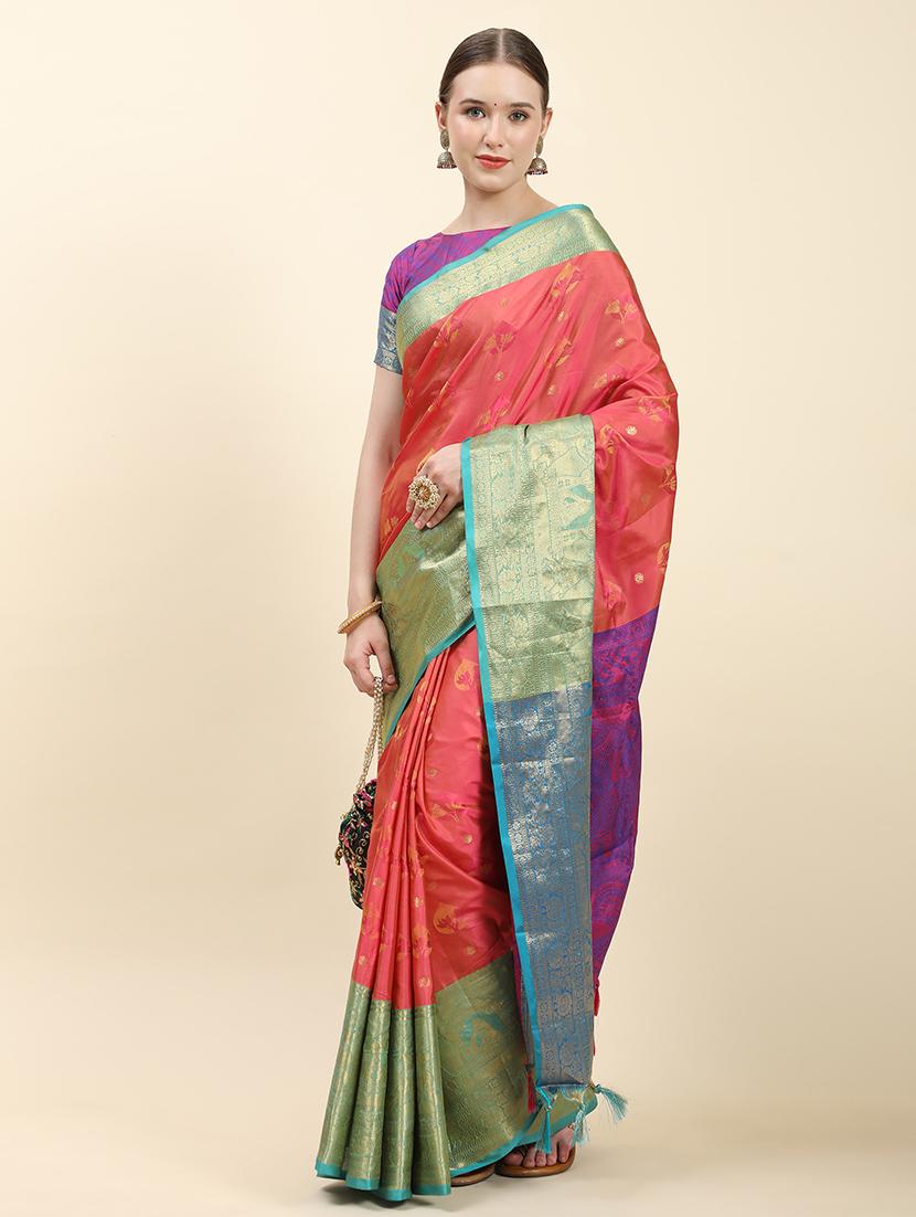 women self design kanjivaram saree with blouse - 21372348 - Standard Image - 1