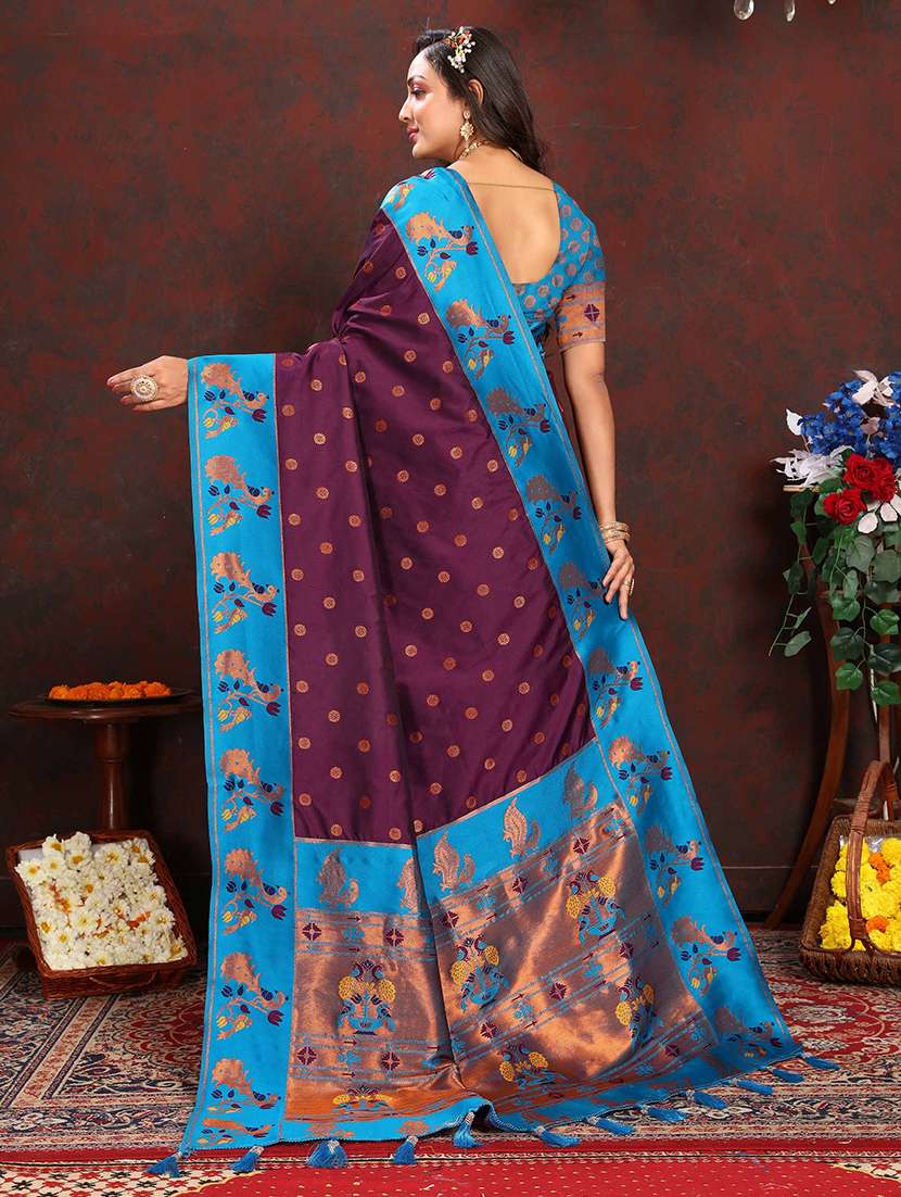 women self design paithani saree with blouse - 21372448 -  Standard Image - 1