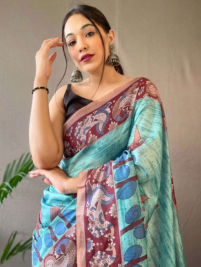 women printed saree with blouse - 21372581 -  Standard Image - 1