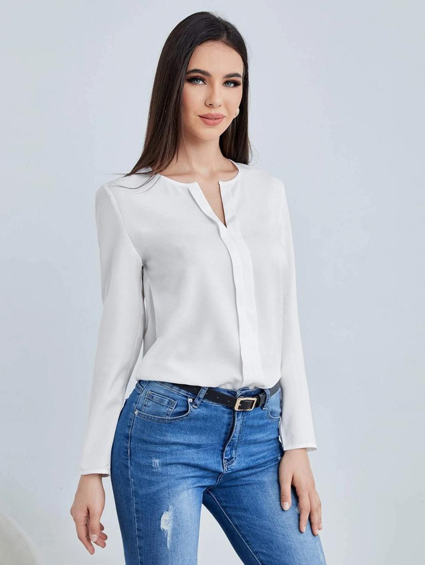 women white polyester regular top - 21374052 - Standard Image - 1