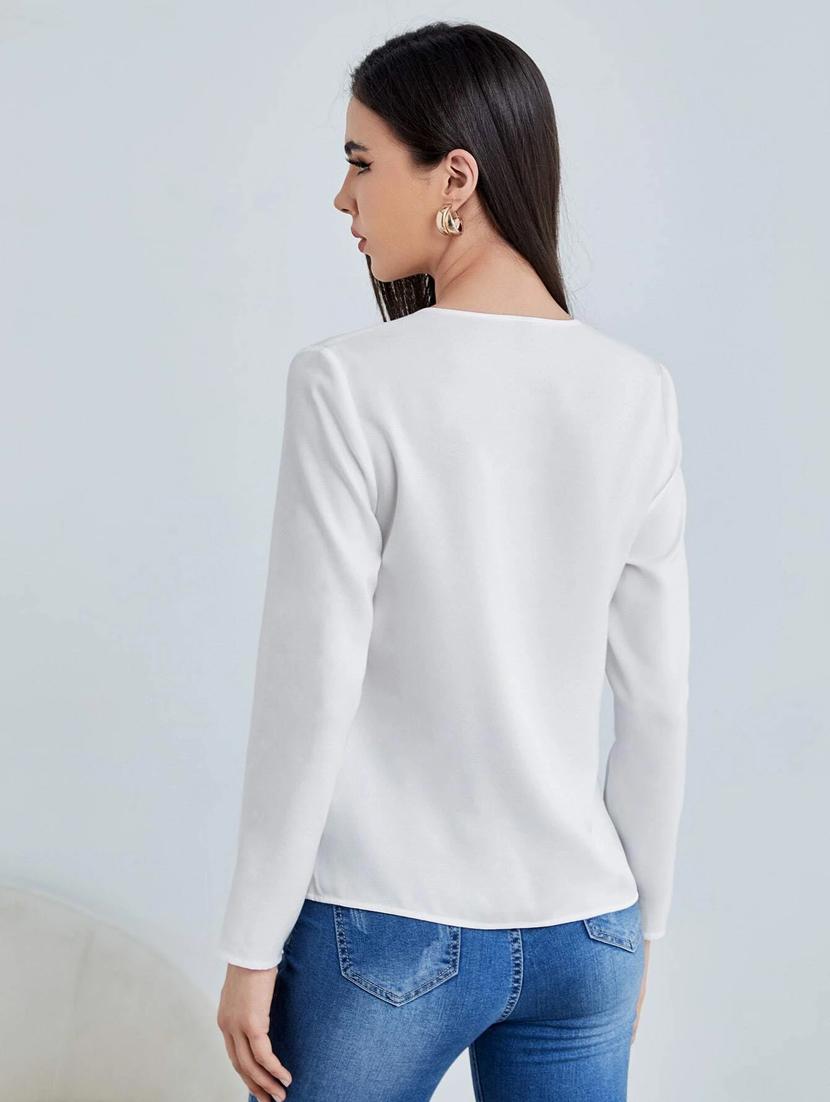 women white polyester regular top - 21374052 - Standard Image - 4