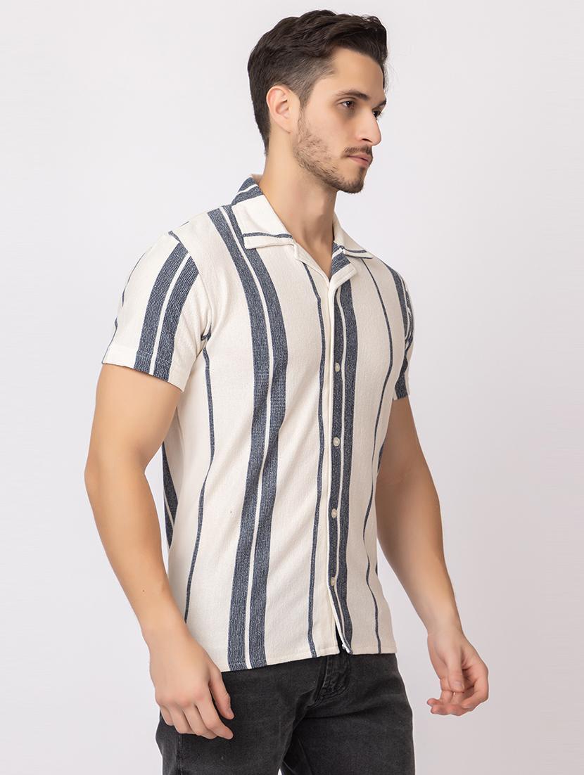 men stripes short sleeves casual shirt - 21374418 -  Standard Image - 1