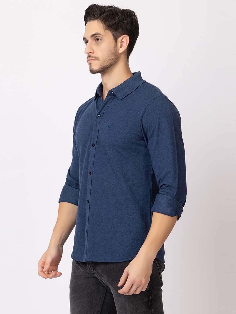 men solids long sleeves casual shirt - 21374425 - Standard Image - 1