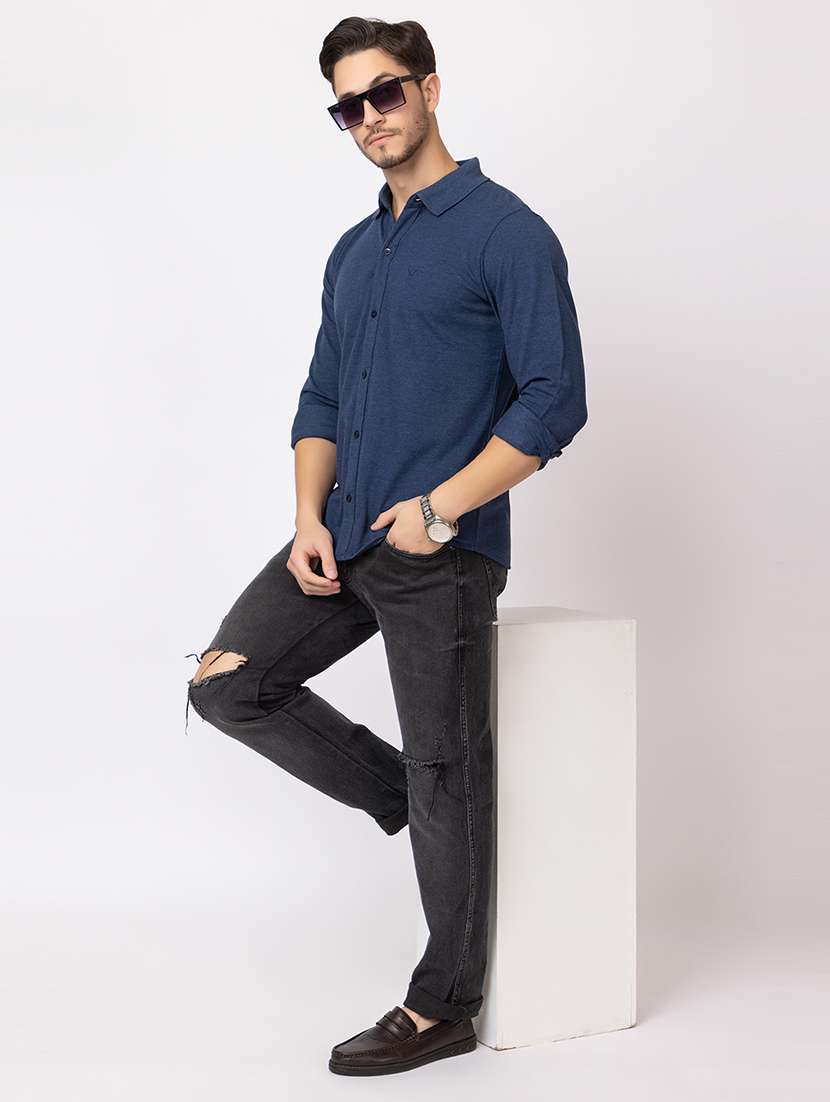 men solids long sleeves casual shirt - 21374425 - Standard Image - 4
