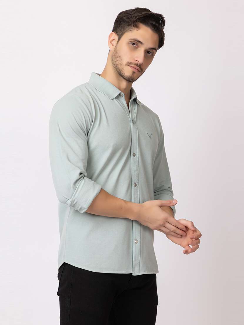 men solids long sleeves casual shirt - 21374427 - Standard Image - 1