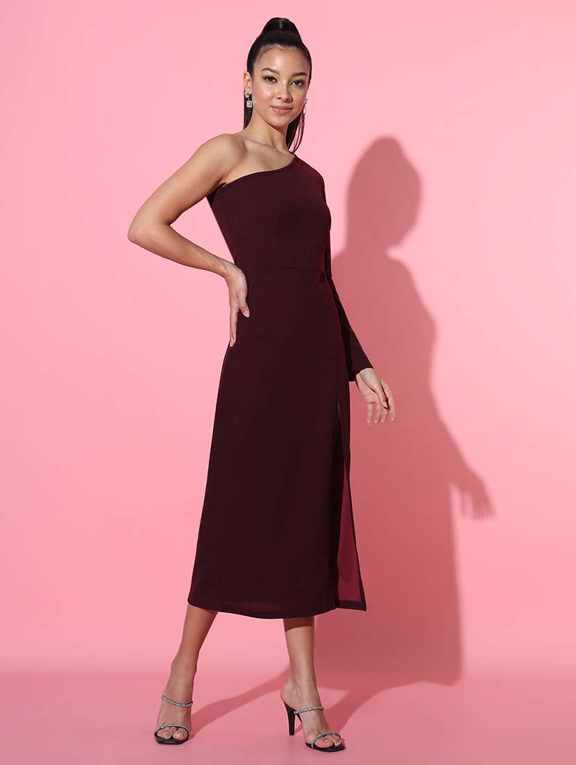 women maroon solids bodycon dress - 21374451 -  Standard Image - 1