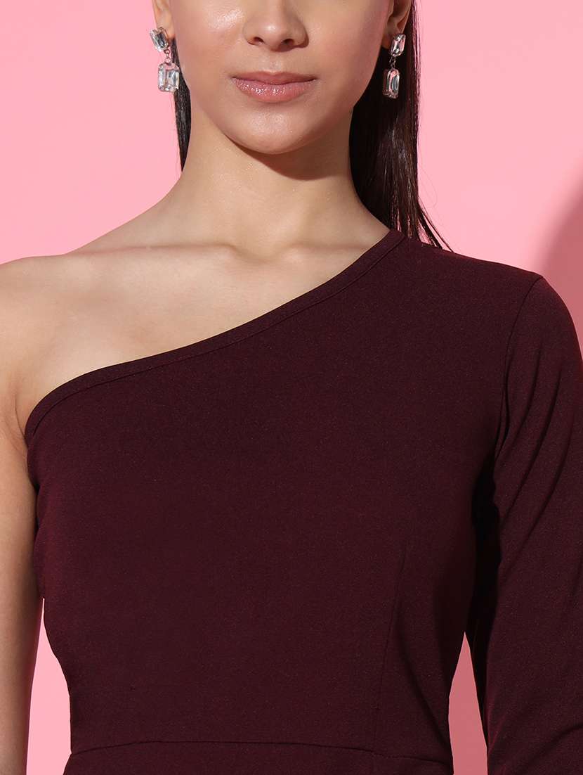 women maroon solids bodycon dress - 21374451 -  Standard Image - 4