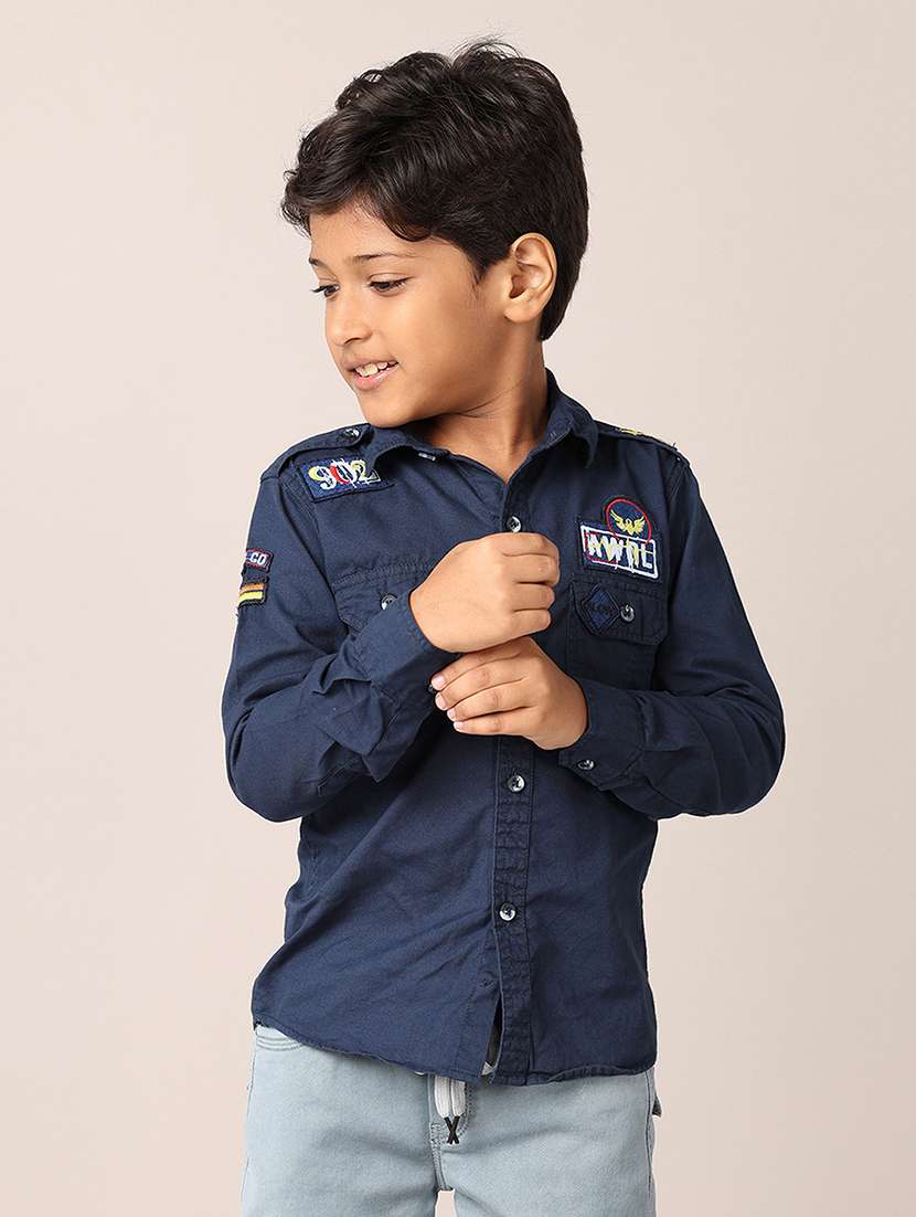 boys printed collared shirt