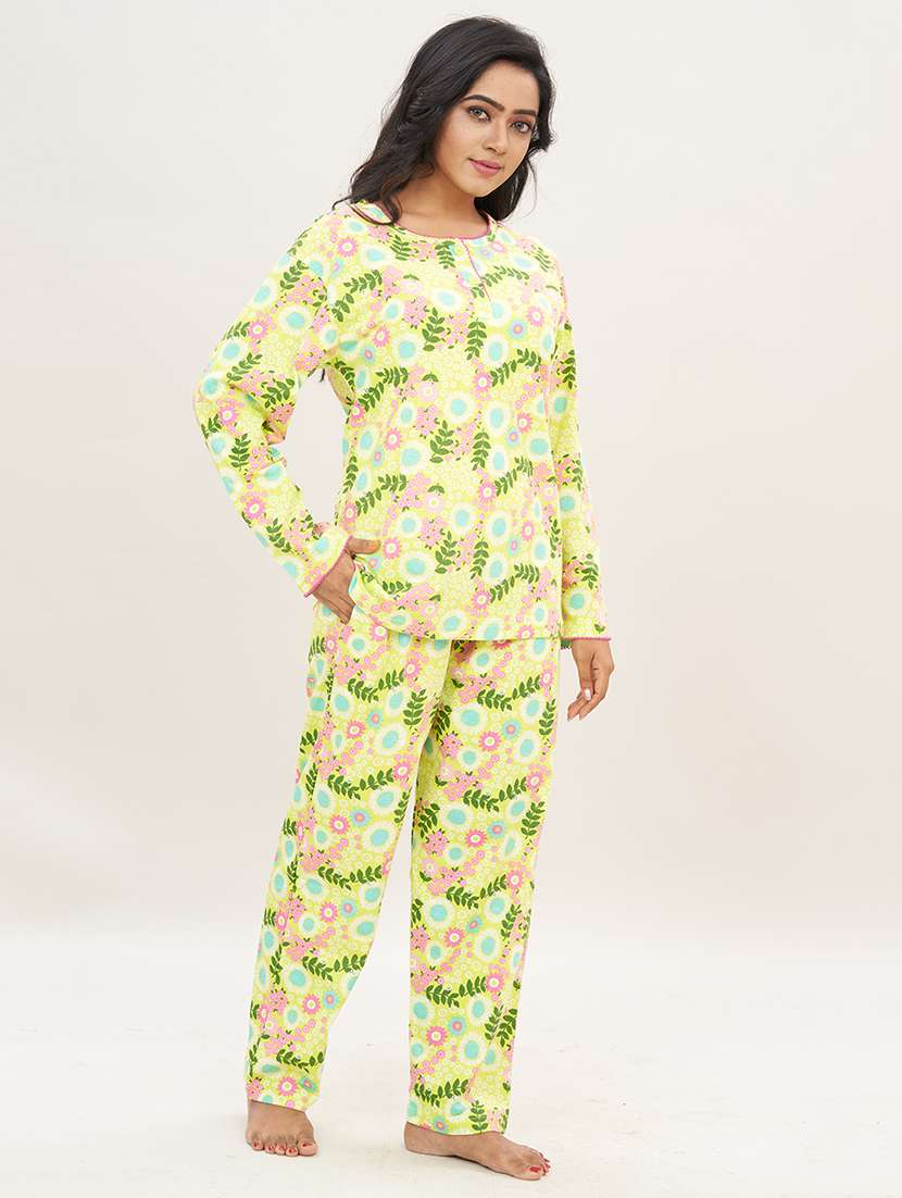 women long sleeves nightwear pyjama set