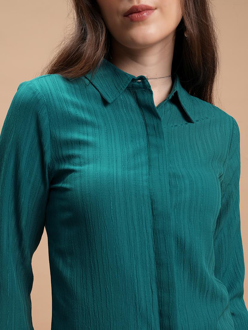women solid shirt and trouser co-ord set - 21374906 - Standard Image - 4