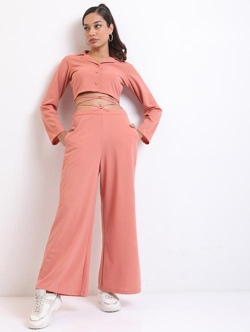 women solid top and palazzo co-ord set - 21374932 -  Standard Image - 0