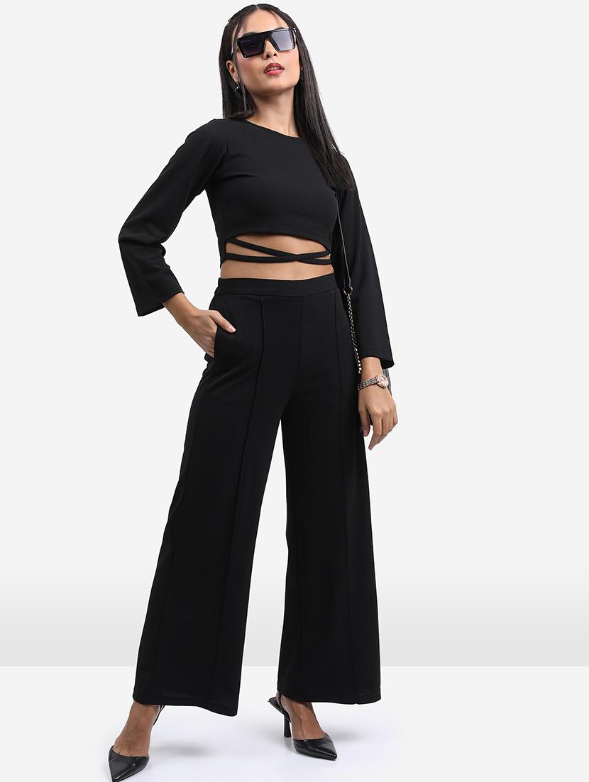 women solid top and trouser co-ord set - 21374939 - Zoom Image - 0