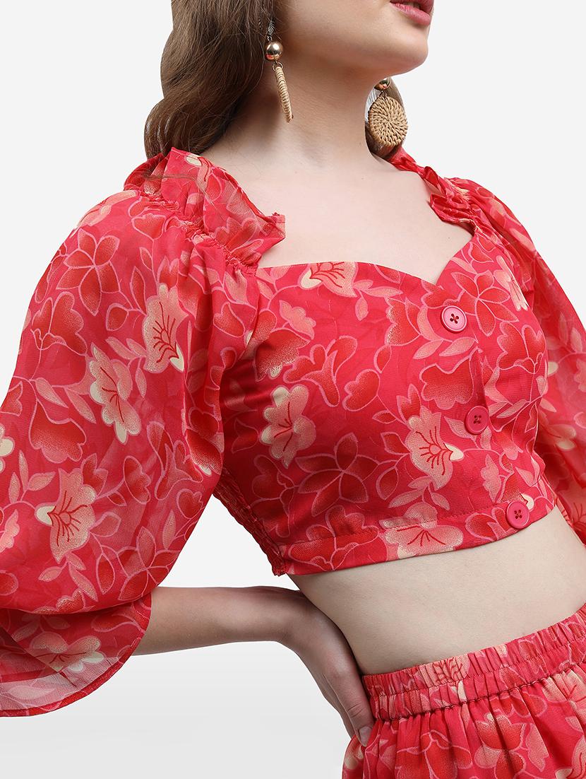women printed top and skirt co-ord set - 21374945 - Standard Image - 4