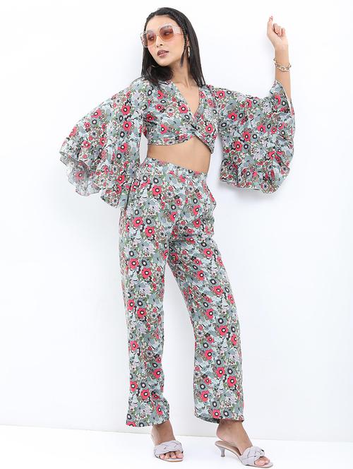 women printed top and trouser co-ord set - 21374959 - Standard Image - 0