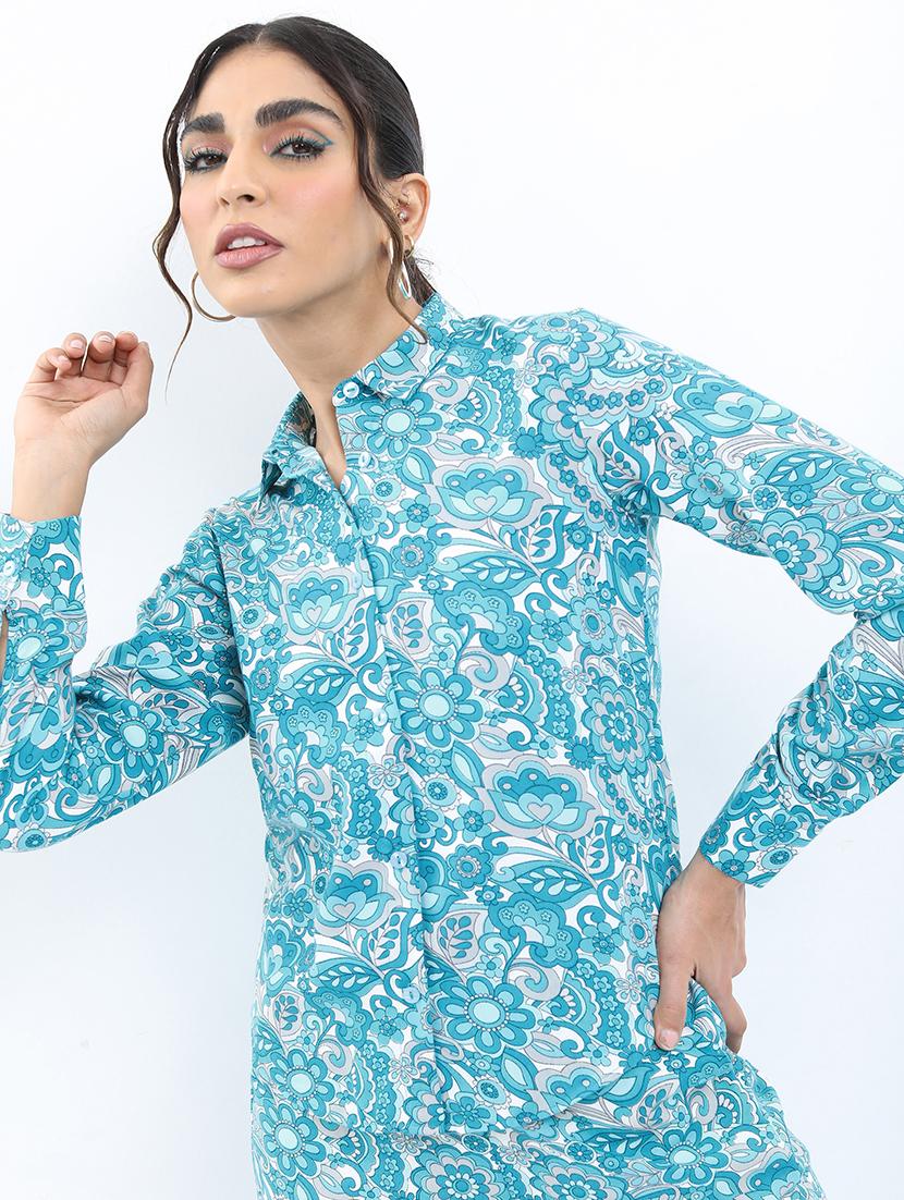 women printed shirt and trouser co-ord set - 21374961 - Standard Image - 4