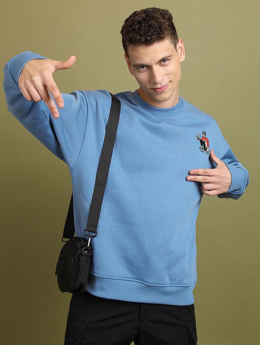 men placement print round neck sweatshirt - 21374983 - Standard Image - 1