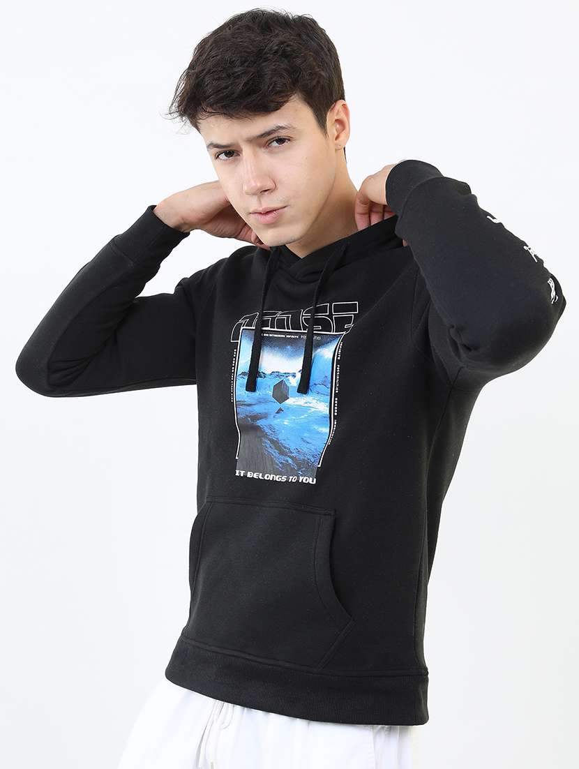 men front print hooded sweatshirt - 21374992 -  Standard Image - 1